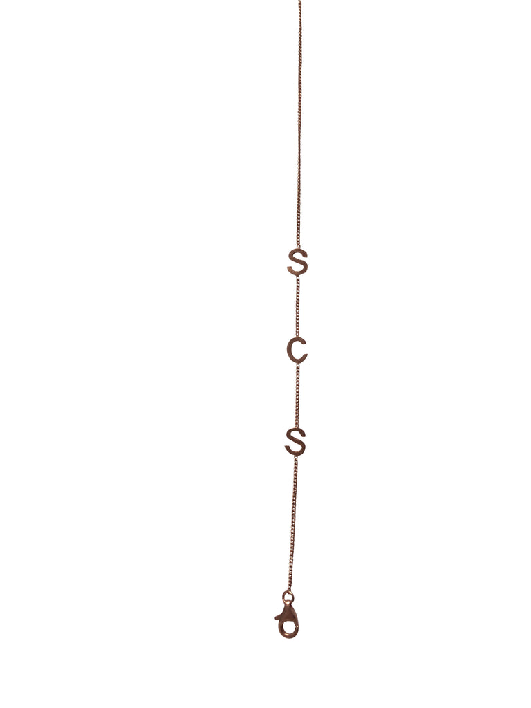'SCS' 18cm with 2.5cm extender rose gold plated bracelet