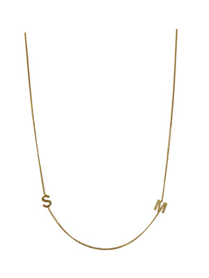 'SM' 18” gold plated necklace