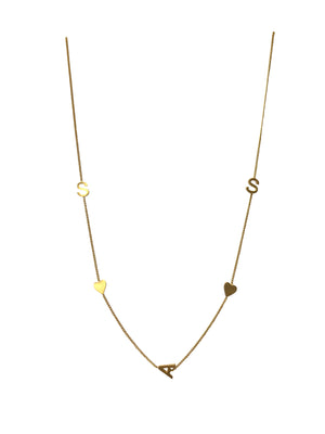 'S♡♡SA' 20” Gold plated necklace