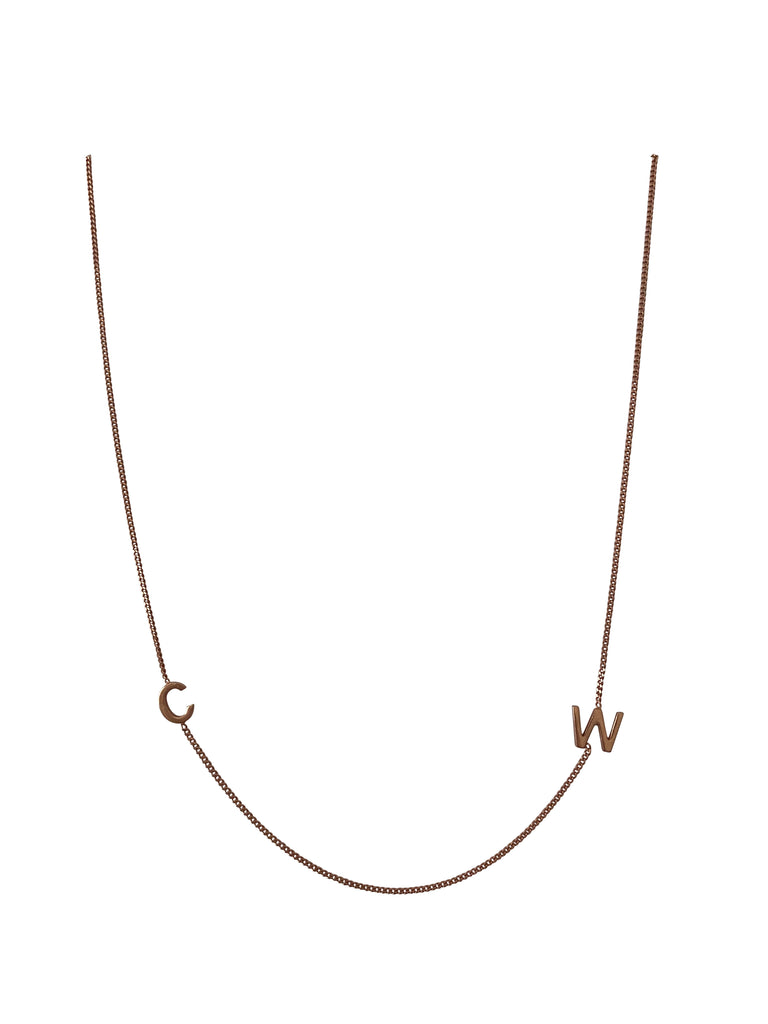'CW' 16” Rose gold plated necklace