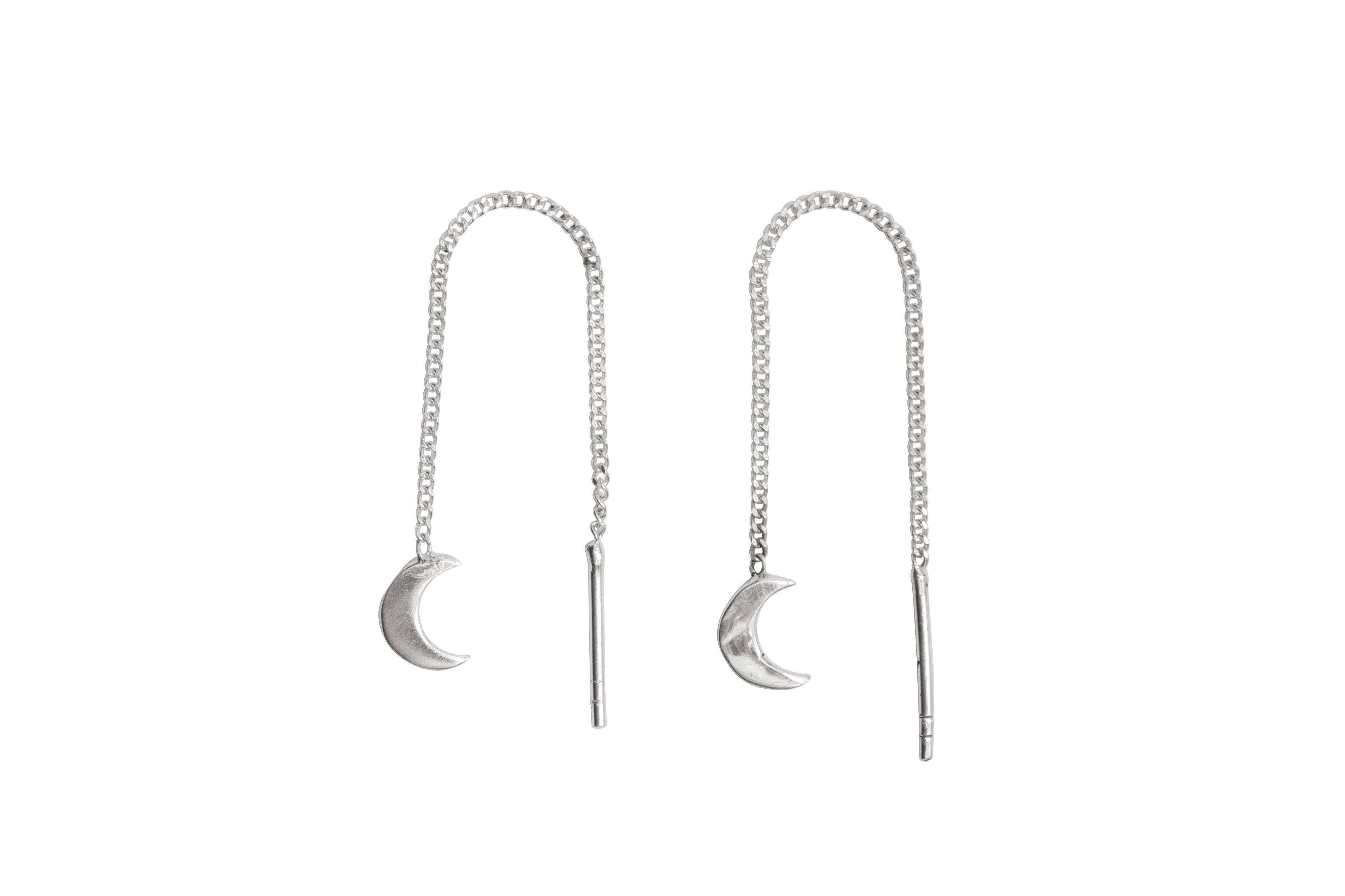 Threaded moon earrings