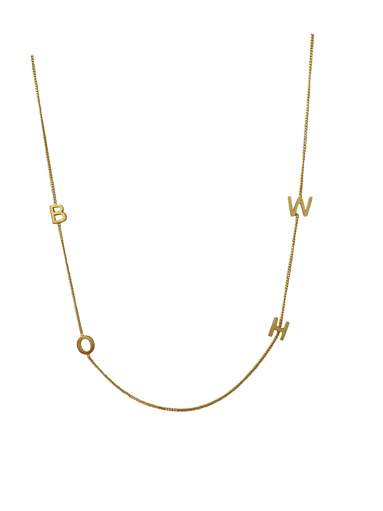'BOHW' 16” gold plated necklace