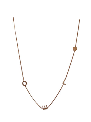'OL♡E' 16” Rose gold plated necklace