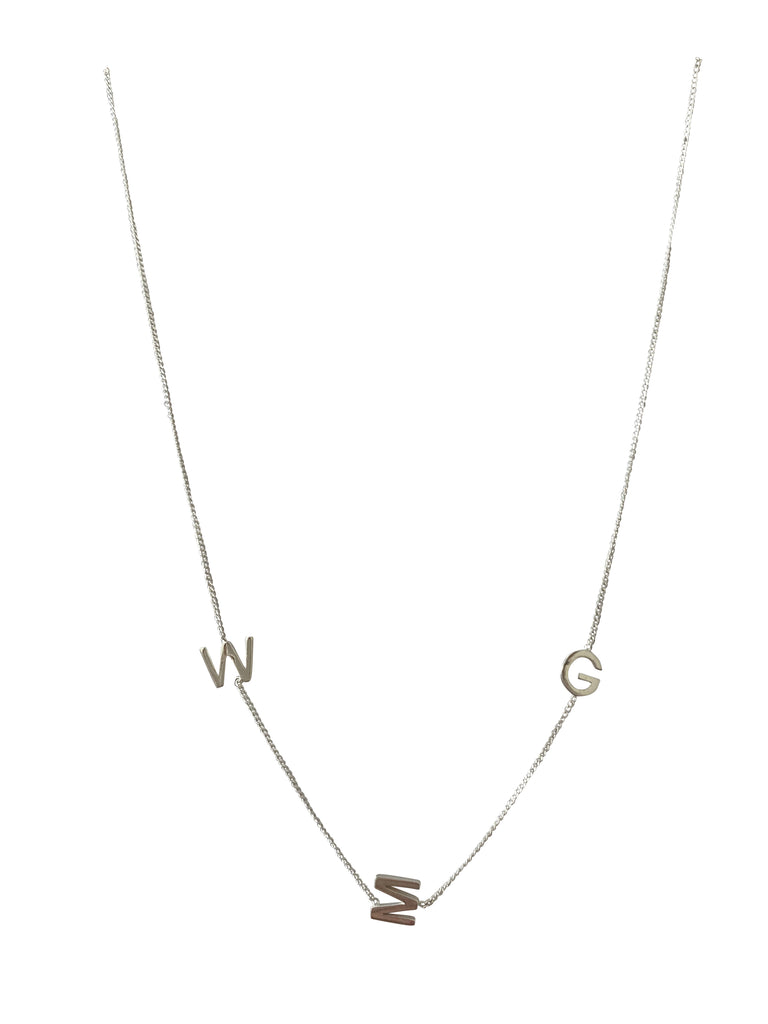 'WG' 18” sterling silver necklace