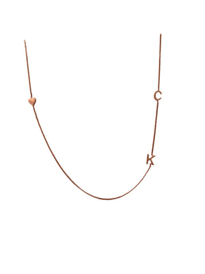 '♡KC' 18” Rose gold plated necklace