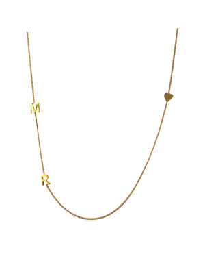 'MR♡' 16” Gold plated necklace