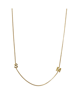 'SM' 18” gold plated necklace