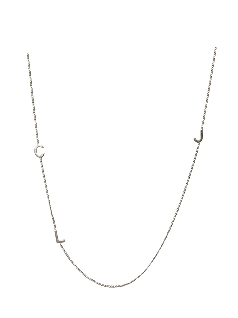'CLJ' 18” Sterling silver necklace