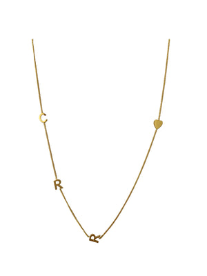 'CR♡R' 18” gold plated necklace