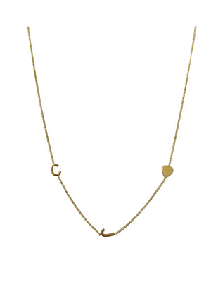 'C♡J' 16” gold plated necklace
