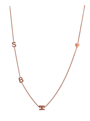 'SB♡H' 18” Rose gold plated necklace