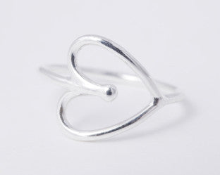 Deer Ruby Heart Ring Silver