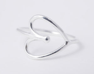 Deer Ruby Heart Ring Silver
