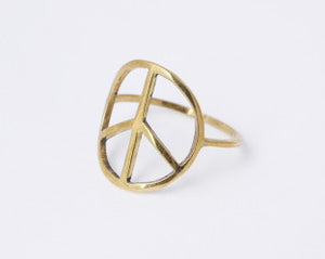 Deer Ruby gold peace ring